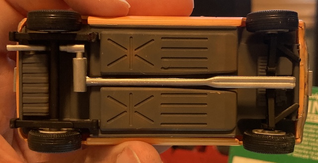A shot of me holding it in my hand, so you can appreciate the weathering on the underbody.