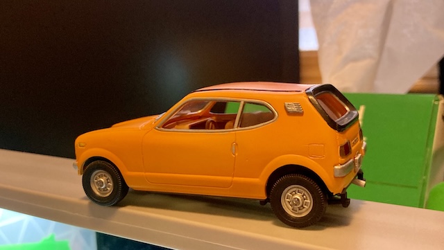 The passenger-side shot of the car, sitting on my airbrush booth.