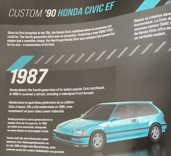 The manual's opening page introduces us to the Honda Civic. Great since the 1970s, things really took off in the late 80s with the EF Civic's powerful VTEC engine and stylish exterior.