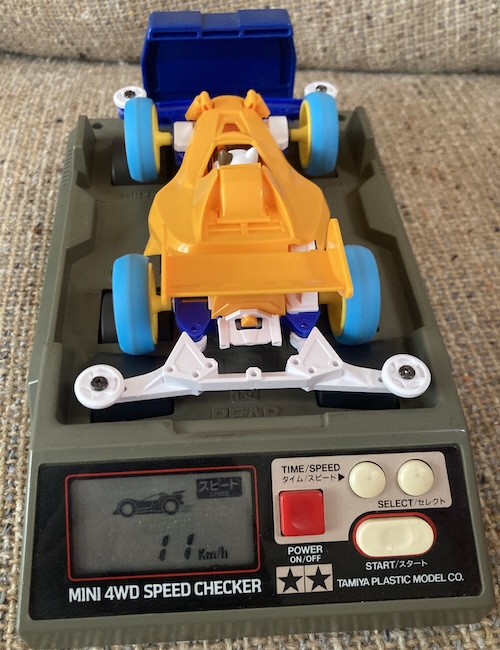 The Speed Checker indicates the Cat Racer car is maxing out at 11 kilometers per hour.