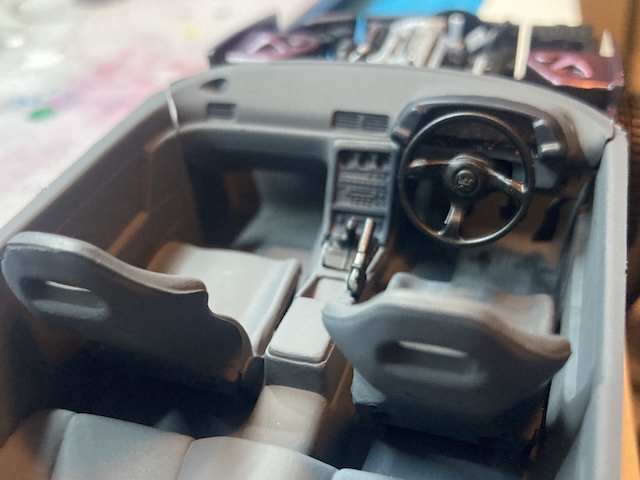 The interior is sitting in the chassis.